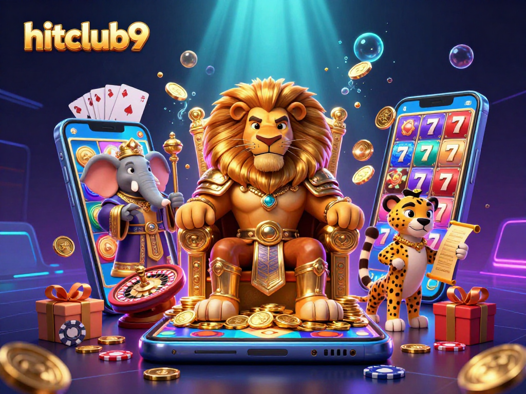 Experience the excitement at hitclub9, where the lion king and friends roll the slot machine for big wins!