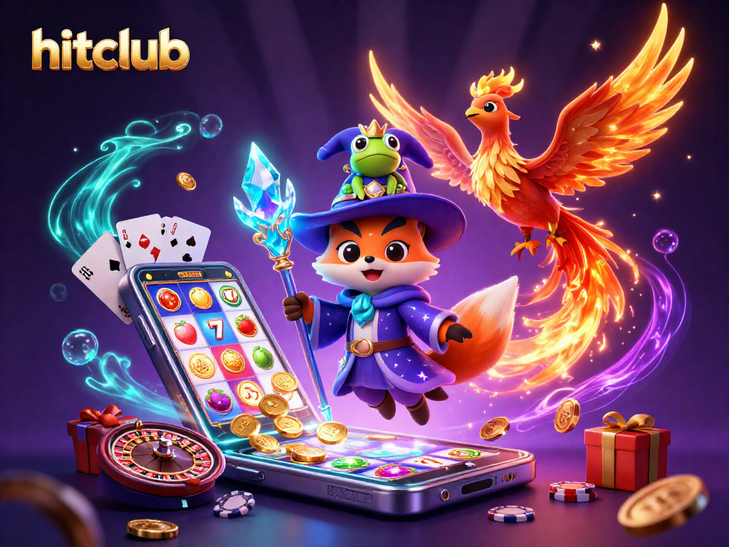 Experience winning with hitclub in this vibrant 3D casino scene filled with magical elements.