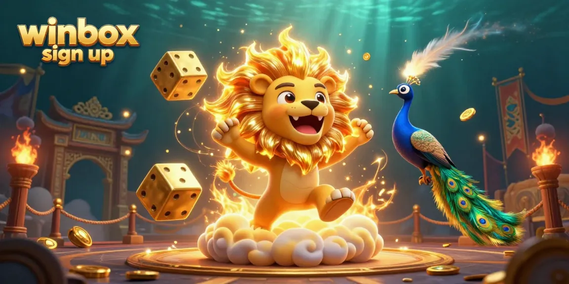 Winbox sign up to enjoy a thrilling experience with golden dice and a vibrant casino atmosphere.