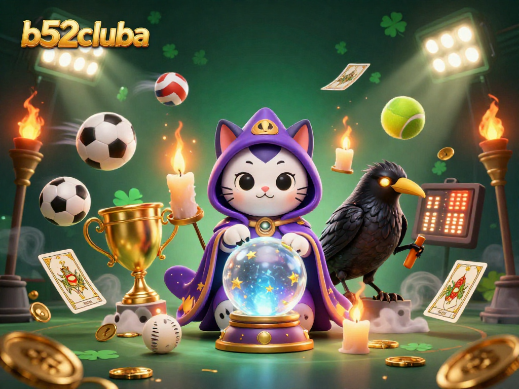 Engage with b52cluba in an ultra-detailed 3D scene featuring mystical characters and dynamic gaming action.
