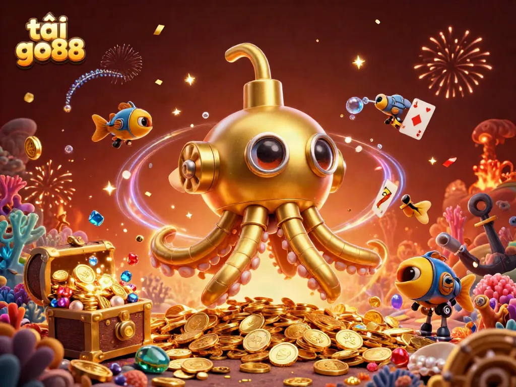 Experience the excitement of tải go88 with vibrant casino-themed 3D illustration filled with winning elements.