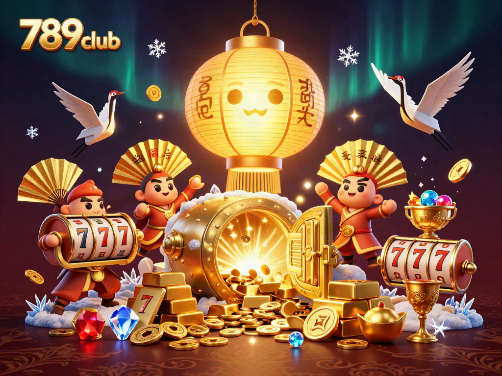 Spin the reels at 789club with dazzling treasures and shining jackpots in a vibrant casino scene.
