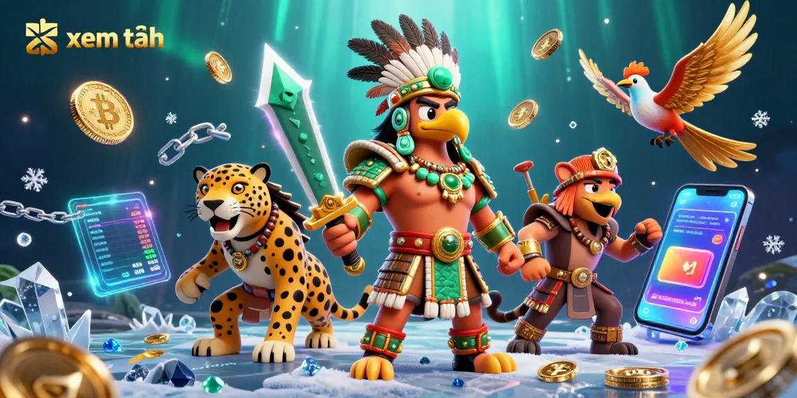 Engage with xem thêm for exciting online casino adventures featuring an Aztec warrior and vibrant crypto elements.