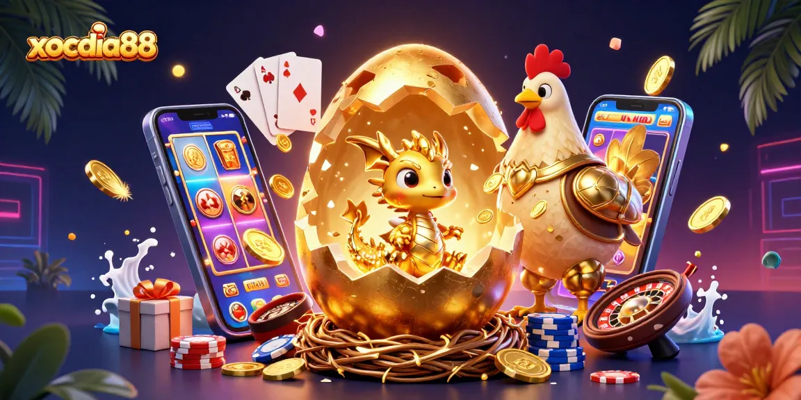 Engage in thrilling gameplay with xocdia88's vibrant worlds and golden rewards in this captivating digital illustration.