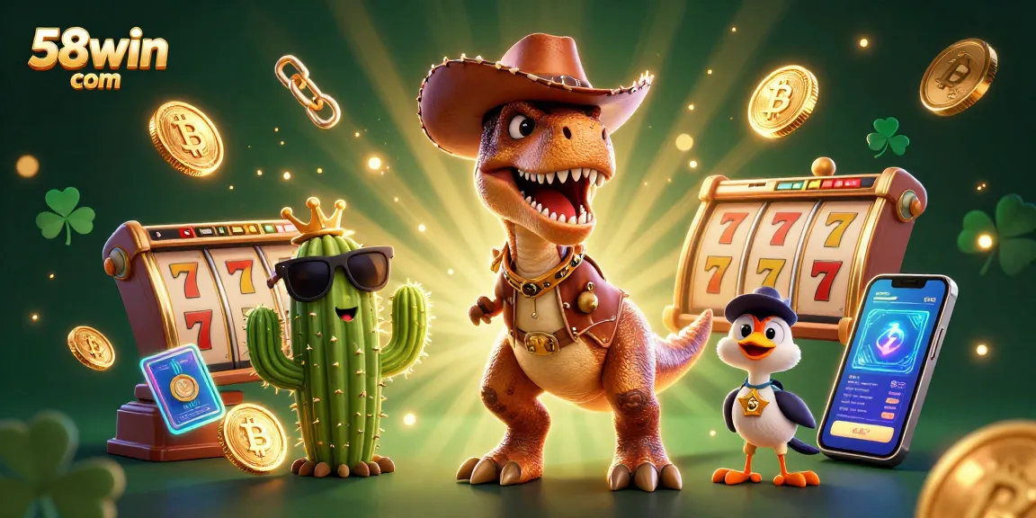 Experience exciting slots at 58win com in a vibrant online casino atmosphere with colorful characters.