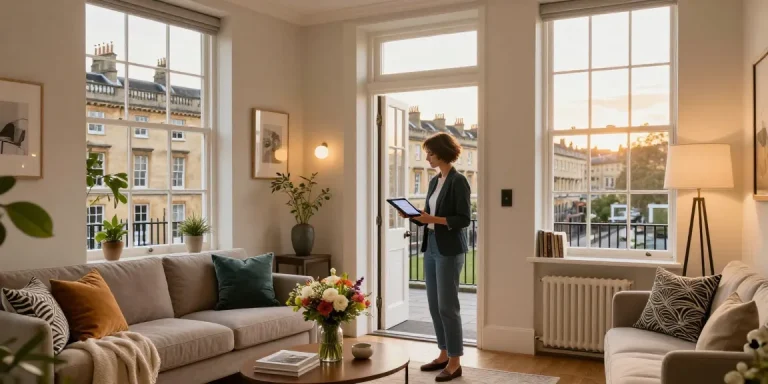 Stylish short-let property management Bath with a welcoming host managing guest bookings.