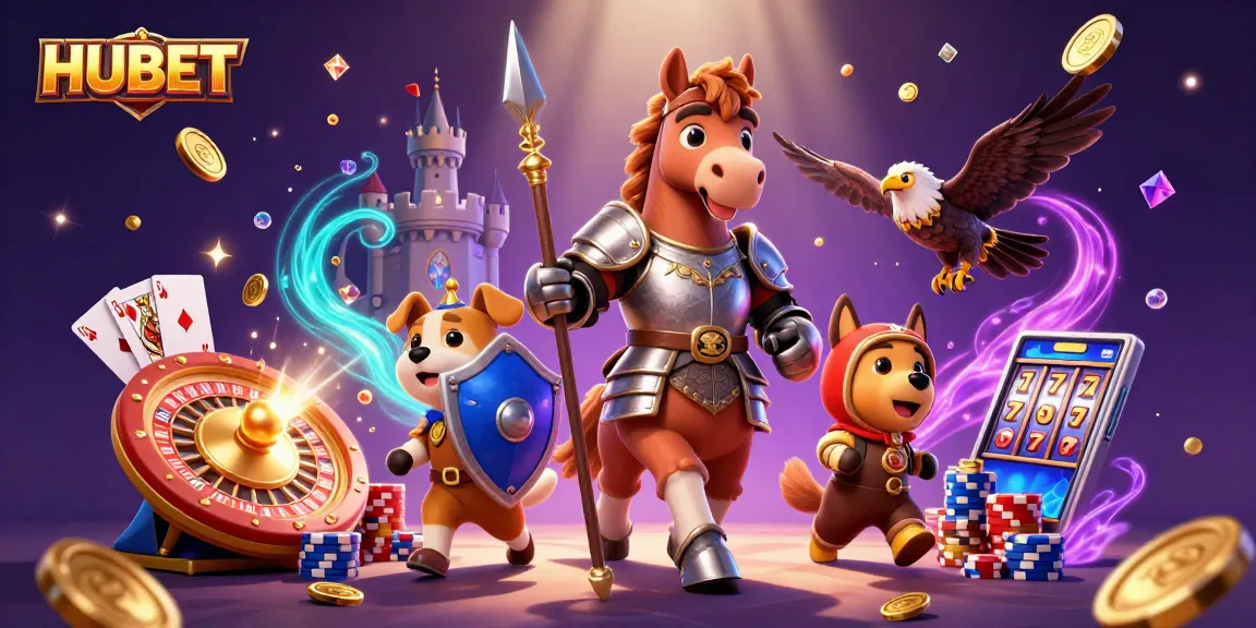 Experience thrilling wins at HUBET with vibrant casino games and a unique 3D illustration!