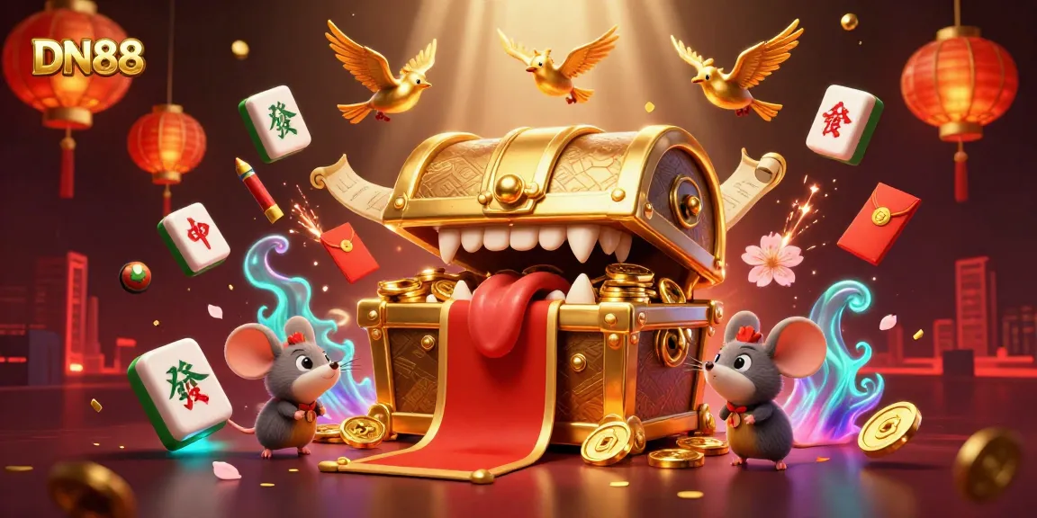 Unlock riches at DN88 with thrilling 3D casino adventures featuring vibrant treasures and game elements.