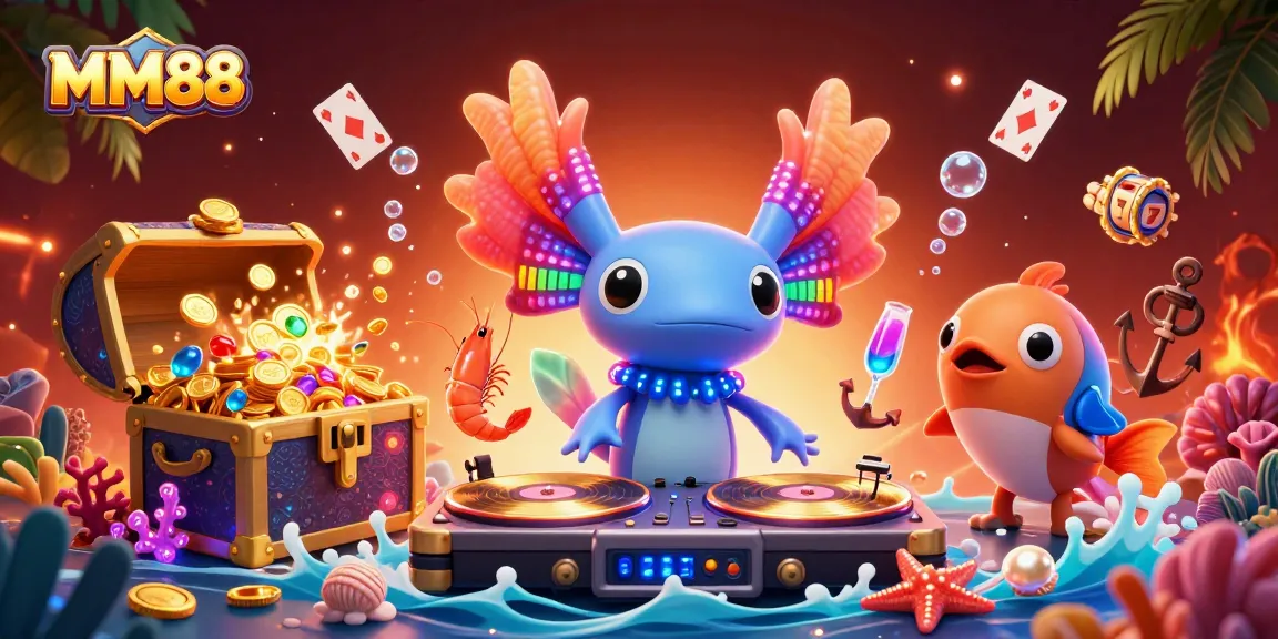 MM88 offers vibrant gameplay experience with neon elements in a colorful underwater setting.