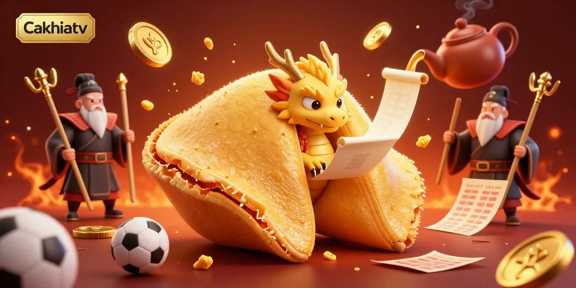Cakhiatv showcases immersive sports betting with a 3D fortune cookie and vibrant gambling elements.